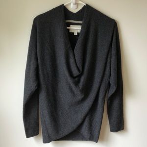 Brochu Walker cashmere drape front sweater in oversized fit